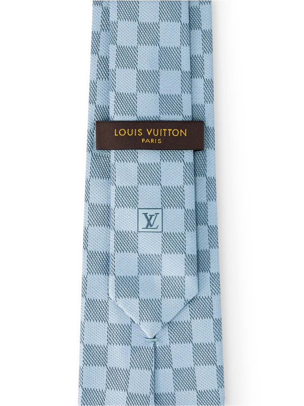 Louis Vuitton Light Blue Checkered 100% Silk Tie - Men's  Damier Classique